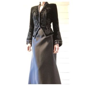 Formal: Black Velvet Bolero Jacket & Satin Skirt